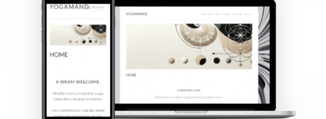 Imange shows my Homepage on a phone and laptop screen